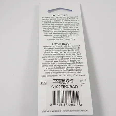 Acme Little Cleo Cucharilla, Níquel/Verde/Glow/UV, 9,5g, curva, #2224