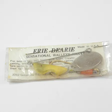 Erie Dearie Walleye Killer Cucharilla, Níquel/Amarillo, 14g, #2228