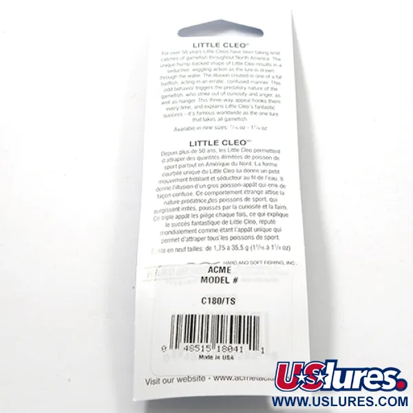 Acme Little Cleo Cucharilla, Amarillo/Naranja/Níquel, 3,5g, #2713