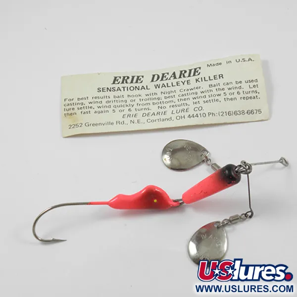 Erie Dearie Walleye Killer Spinner, Níquel/Rojo, 17g, EE. UU., #2236