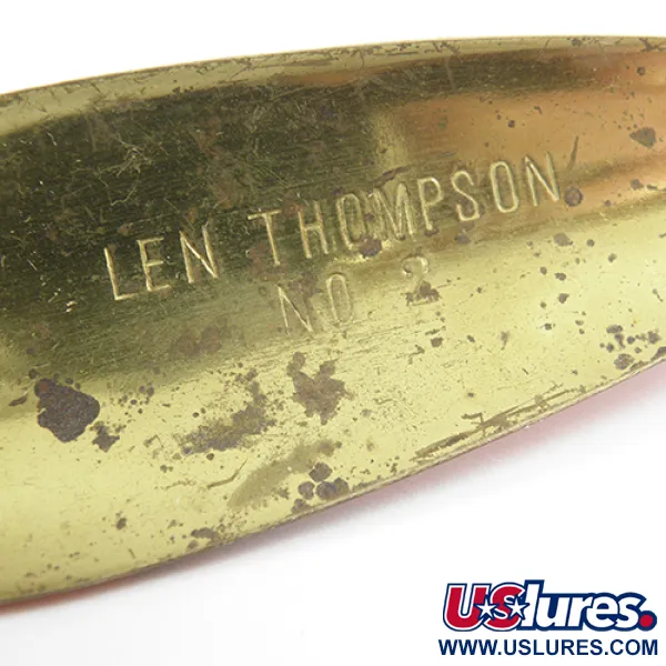 Len Thompson #2, 28g, Rojo / Negro / Latón, Cucharilla #2243
