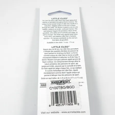 Acme Little Cleo Glow Cucharilla, Níquel/Verde/Glow, 9,5g, UV, #2246