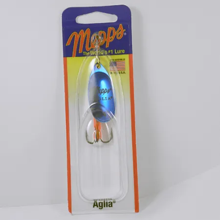 Mepps Aglia 4 Cucharilla, Azul, 9g, Funda anzuelo naranja, #2280