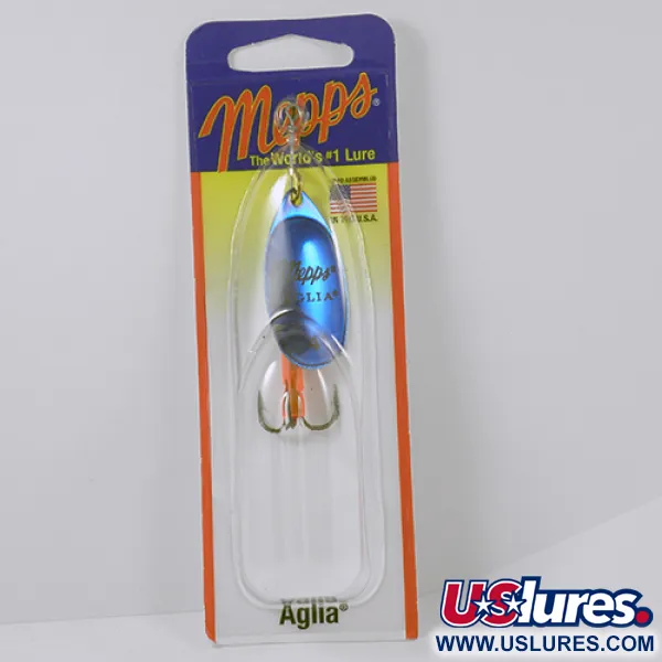 Mepps Aglia 4 Cucharilla, Azul, 9g, Funda anzuelo naranja, #2280