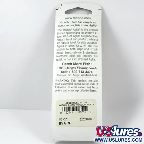Mepps Aglia 5 Cucharilla, Platinum Green, 14g, Funda Atractora, #2281