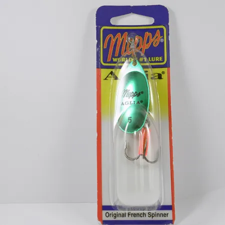Mepps Aglia 5 Cucharilla, Platinum Green, 14g, Funda Atractora, #2281
