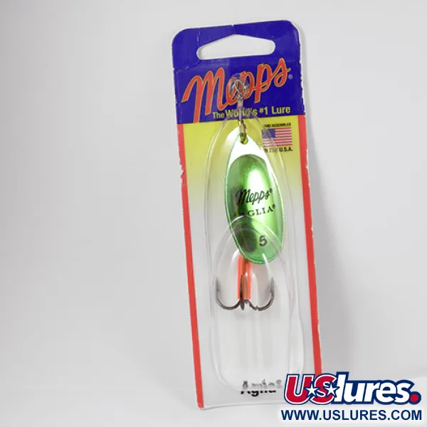 Mepps Aglia 5 Cucharilla, Verde Platino, 14g, Rotación Inmediata, #2286
