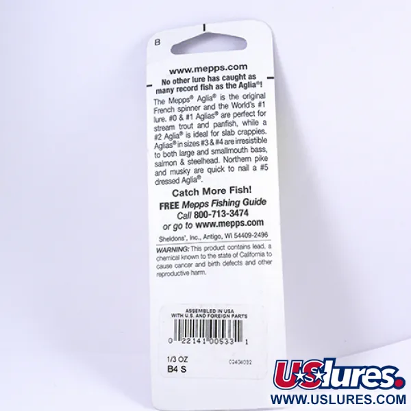 Mepps Aglia 4 Cucharilla, Plata, 9g, Funda Roja, #2296