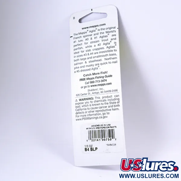 Mepps Aglia 4 Cucharilla giratoria, Azul Platino, 9g, Eje inox, #2298