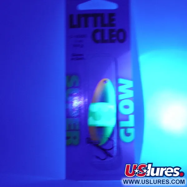 Acme Little Cleo Glow Cucharilla, Níquel/Rosa/Amarillo UV, 9.5g, #2308