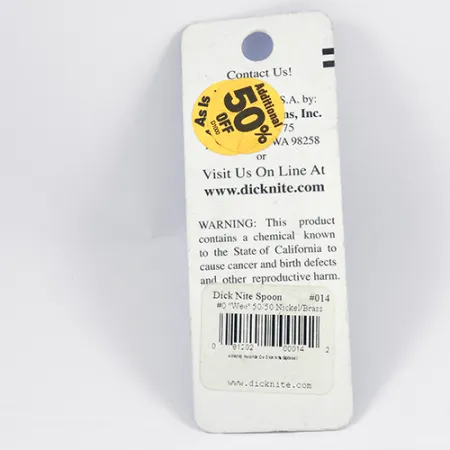 Dick Nite #0 Cucharilla, Oro / Níquel, 2cm, Clásico USA, #2309