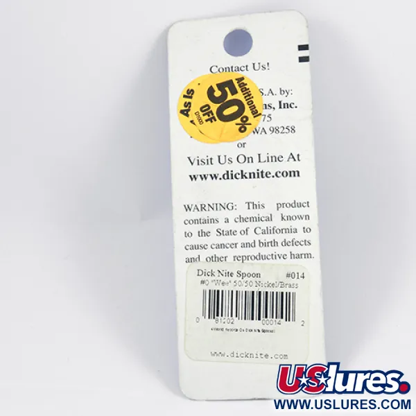 Dick Nite #0 Cucharilla, Oro / Níquel, 2cm, Clásico USA, #2309