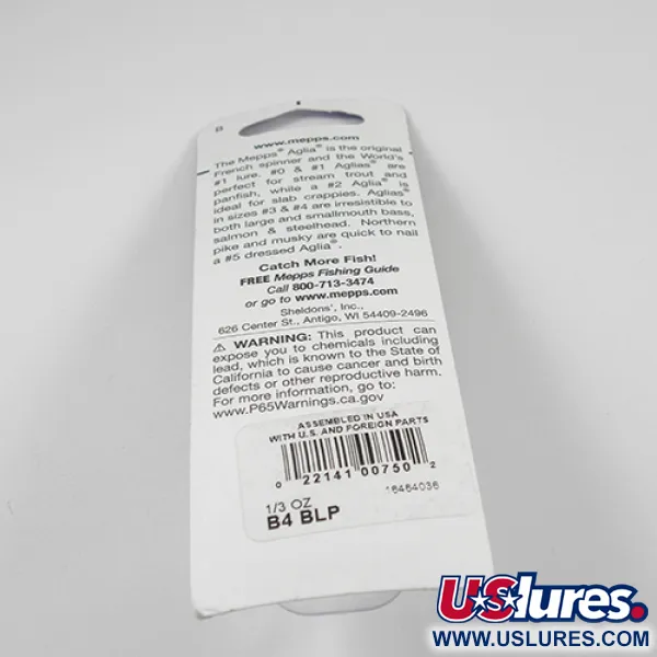 Mepps Aglia 4 Platinum Cucharilla, Azul Platino, 9g, Pala Francesa, #2361