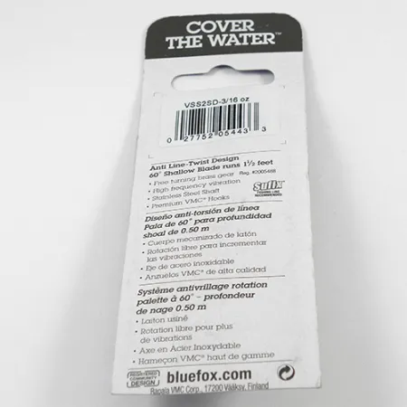 Blue Fox Vibrax Shallow Cucharilla, Arcoíris, 6g, Poco Profundo, #2411