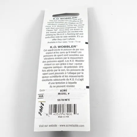 Acme K.O. Wobbler UV Cucharilla, Níquel/UV Orange, 14g, UV-activo, #2446