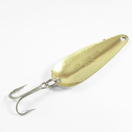 Len Thompson #2 Cucharilla, Negro/Blanco/Latón, 28g, Clásica, #2518