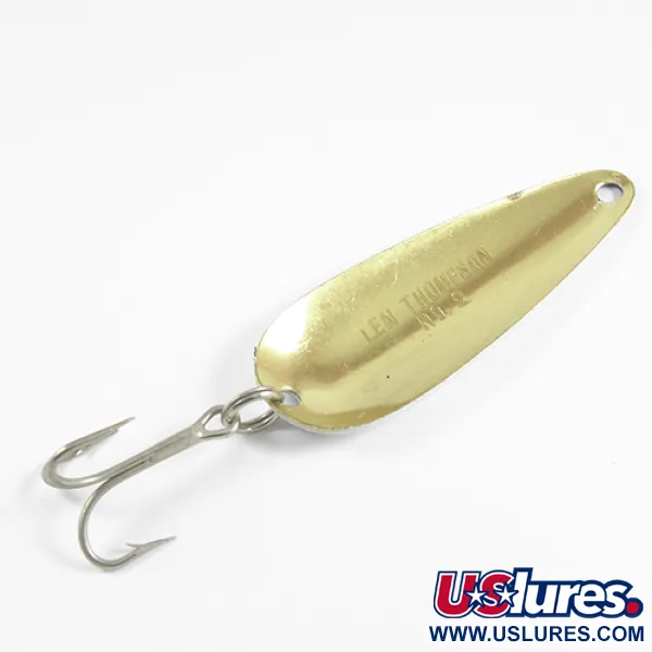 Len Thompson #2 Cucharilla, Negro/Blanco/Latón, 28g, Clásica, #2518