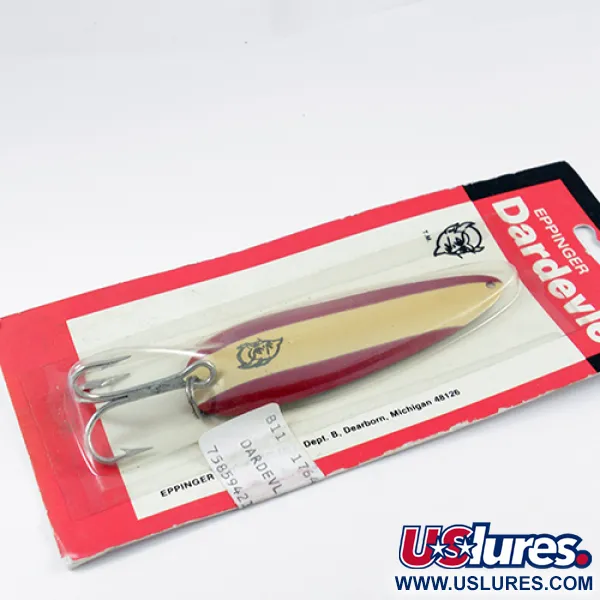 Eppinger Dardevle Cucharilla, Rojo / Níquel / Marfil, 28g, #2557