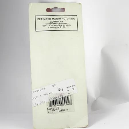 Cucharilla Eppinger Dardevle, Negro/Marfil, 28g, Diseño Retro, #2558