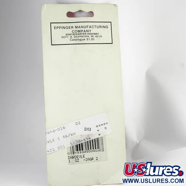 Cucharilla Eppinger Dardevle, Negro/Marfil, 28g, Diseño Retro, #2558