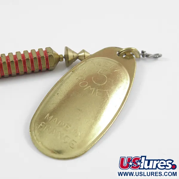 Mepps Comet 5 Dressed Cucharilla, Oro/Rojo, 13g, Plumas, #2566