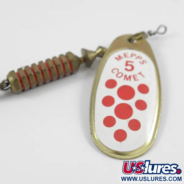 Mepps Comet 5 Dressed Cucharilla, Blanco/Rojo/Latón, 13g, Anzuelo variable #2567