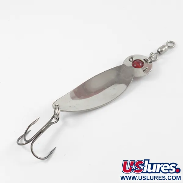 Gibbs One Eye Wiggler Cucharilla, Níquel/Ojo rojo, 16g, Cuenta vidrio, #2586