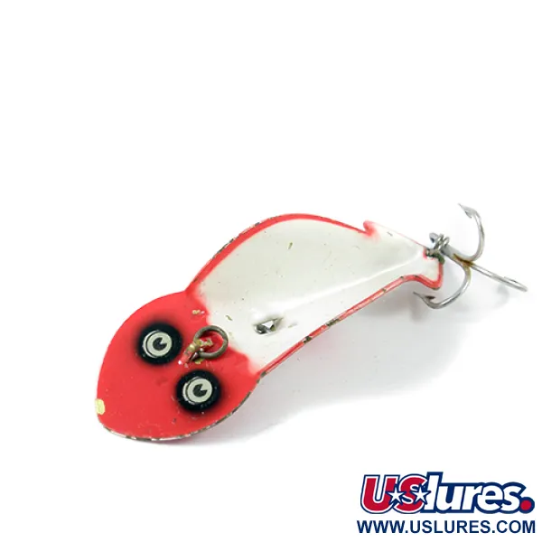 Buck Perry Spoonplug Señuelo Metal, Rojo/Blanco, 10g, Vintage, #2705