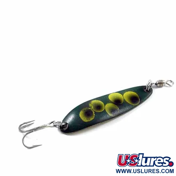 Luhr Jensen Krocodile Die #3 Cucharilla, Frog (Verde/Amarillo), 10g, #2716