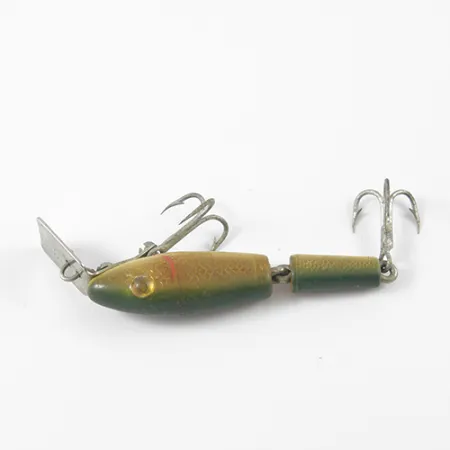 MirrOlure Bass-master Articulado, Amarillo/Verde, 2g, Babero, #2767