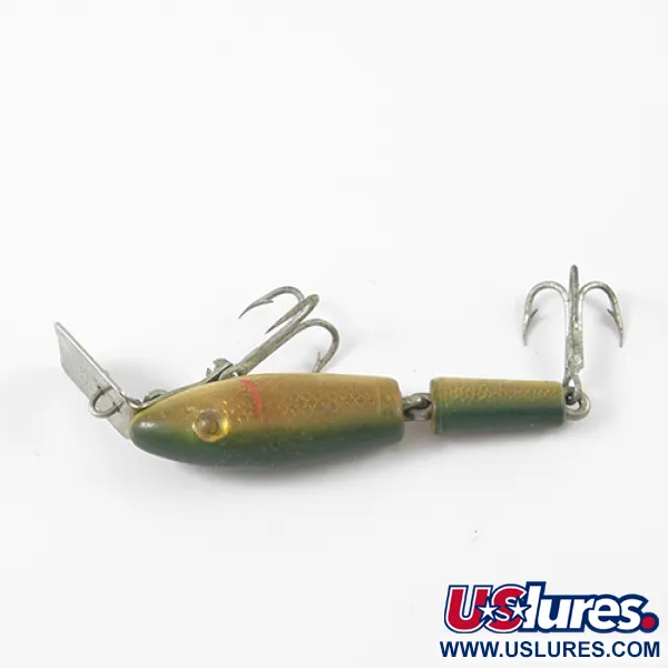 MirrOlure Bass-master Articulado, Amarillo/Verde, 2g, Babero, #2767