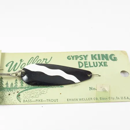 Cucharilla Weller Gypsy King 0, Negro/Blanco/Níquel, 11g, Deluxe, #2800