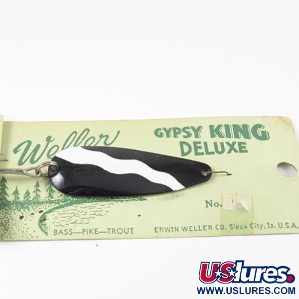 Cucharilla Weller Gypsy King 0, Negro/Blanco/Níquel, 11g, Deluxe, #2800