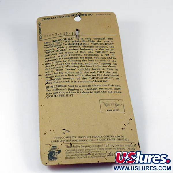 Luhr Jensen Krocodile Die #3 Glow Cucharilla, Blanco/Azul, 14g, #2803