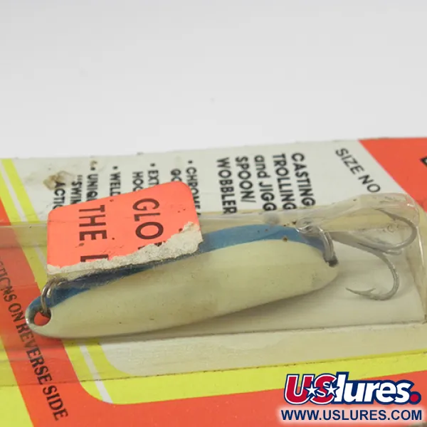 Luhr Jensen Krocodile Die #3 Glow Cucharilla, Blanco/Azul, 14g, #2803