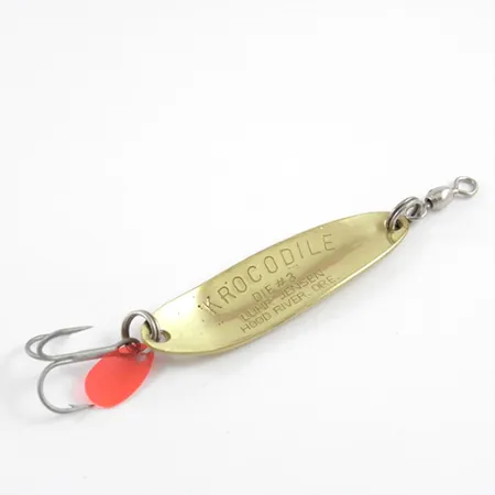 Luhr Jensen Krocodile Die #3 Cucharilla, Latón/Rojo, 10g, Martillado, #2870