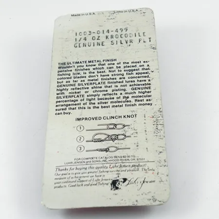 Luhr Jensen Krocodile Die #3 Cucharilla, Níquel, 7g, Perfil estrecho, #2881