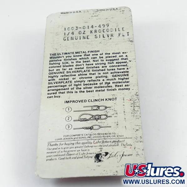 Luhr Jensen Krocodile Die #3 Cucharilla, Níquel, 7g, Perfil estrecho, #2881