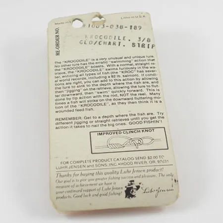 Luhr Jensen Krocodile Die #3 Glow, Blanco/Amarillo, 14g, #2935