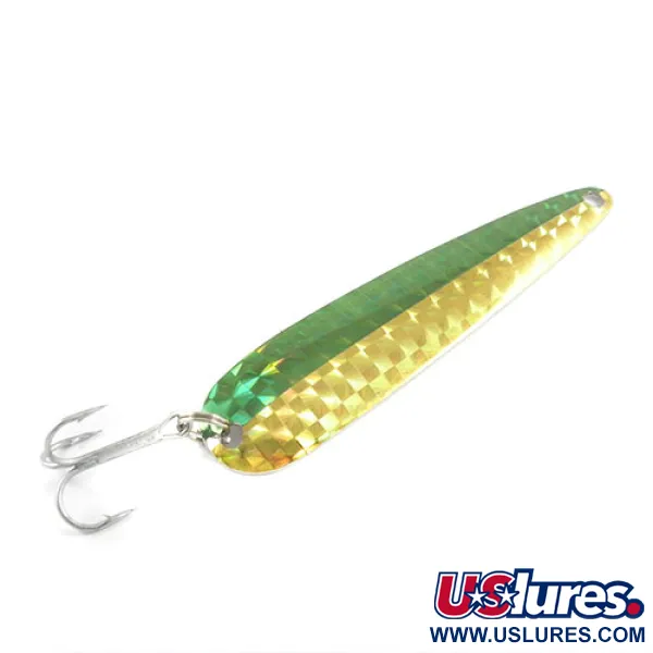 Dardevle Flutter-Chuck Cucharilla, Níquel/Amarillo/Verde, 8g, #2942
