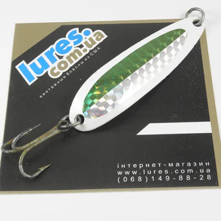 Luhr Jensen Krocodile Die #5 Cucharilla, Blanco/Verde/Amarillo, 23g, #2955