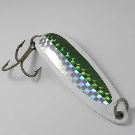 Luhr Jensen Krocodile Die #5 Cucharilla, Blanco/Verde/Amarillo, 23g, #2955