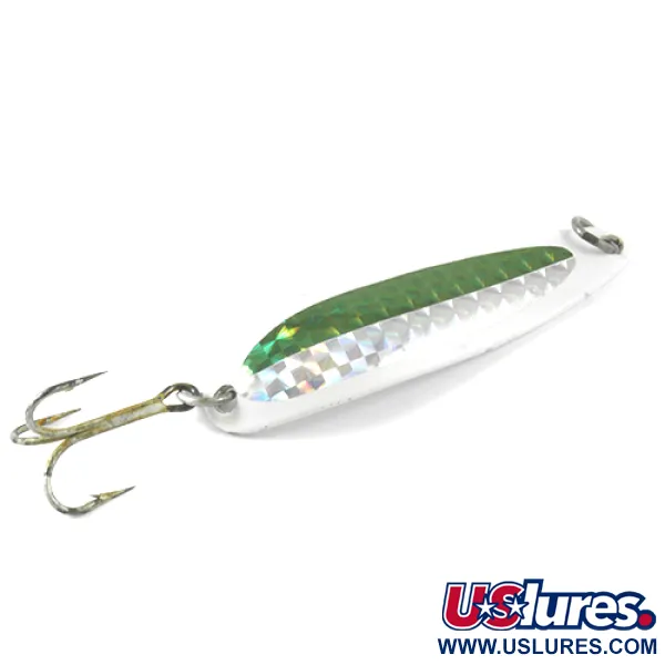 Luhr Jensen Krocodile Die #5 Cucharilla, Blanco/Verde/Amarillo, 23g, #2955