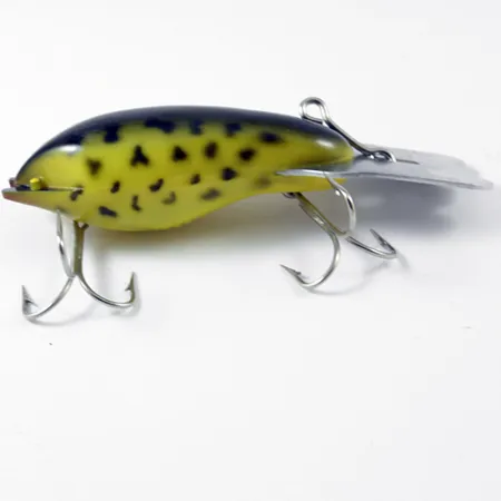Fred Arbogast Mud Bug Crankbait, Amarillo / Negro, 14g, Babero metal, #2985