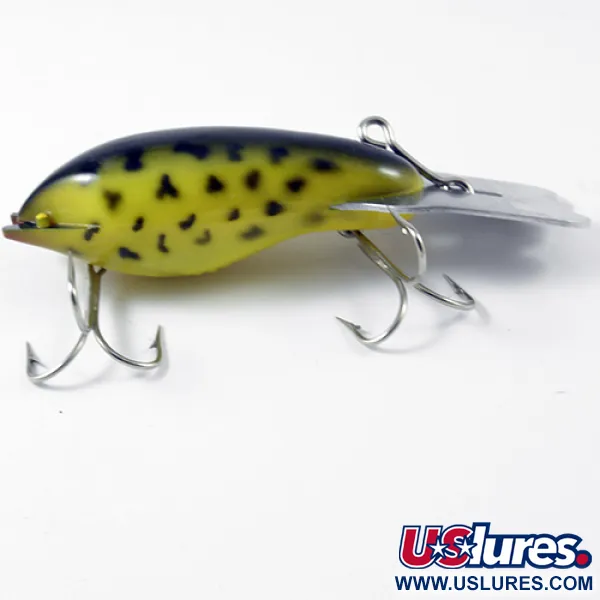 Fred Arbogast Mud Bug Crankbait, Amarillo / Negro, 14g, Babero metal, #2985