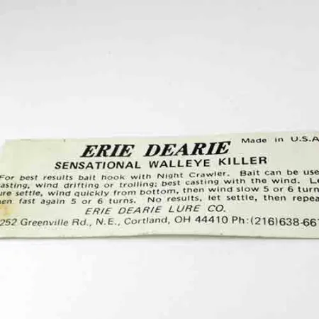 Erie Dearie Walleye Killer Spinner, Níquel / Verde, 9g, USA, #2991