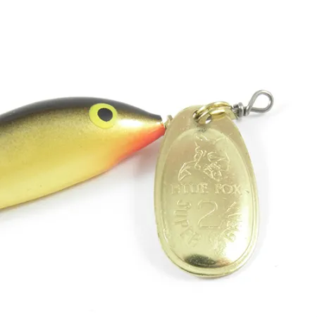 Blue Fox Vibrax Minnow Spin 2 Señuelo, Oro, 7g, Hoja dorada, #3032
