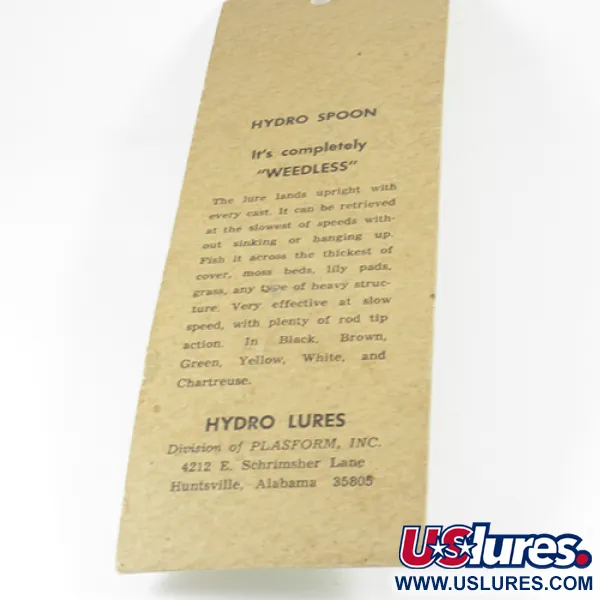 Hydro Lures Weedless Hydro Spoon Cucharilla, Blanco/Verde, 17g, #3074