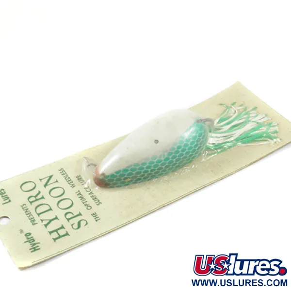 Hydro Lures Weedless Hydro Spoon Cucharilla, Blanco/Verde, 17g, #3074