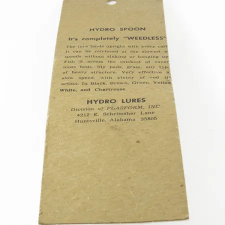 Hydro Lures Weedless Hydro Spoon, Amarillo, 14g, Anti-algas, #9312